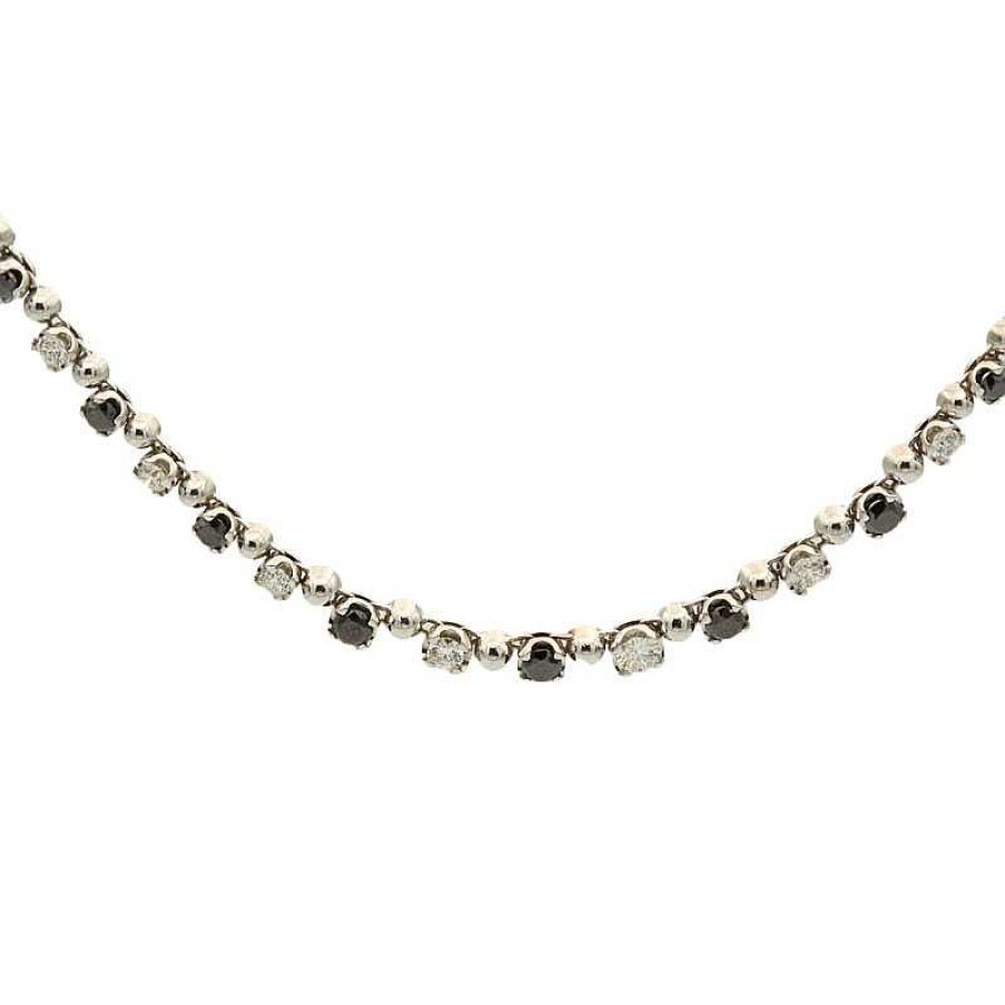 Collares Joyería Cabranes | Gargantilla De Diamantes Blancos Y Negros