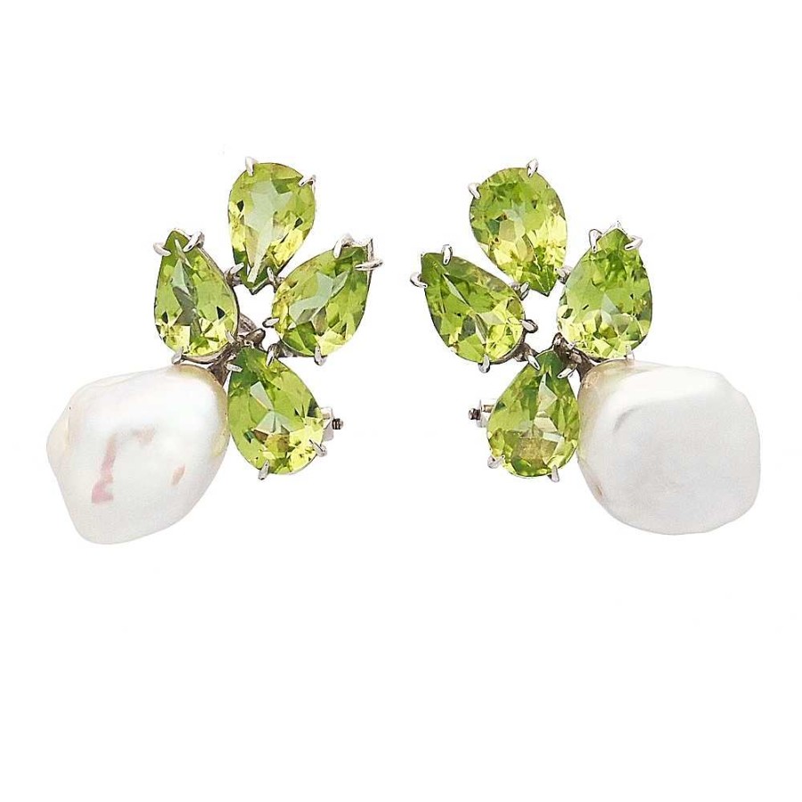 Pendientes Joyería Cabranes | Pendientes De Perlas Y Peridotos