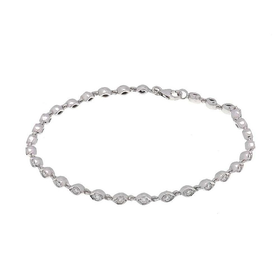 Pulseras Joyería Cabranes | Pulsera De Oro Blanco Y Diamantes