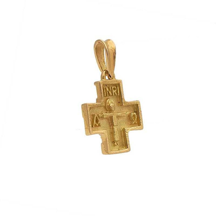 Cruces Joyeros Cabranes | Cruz Oro Cuadrada Con Cristo