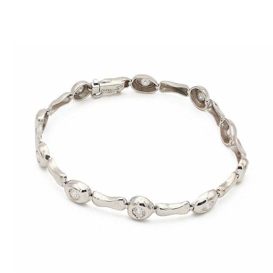 Pulseras Joyería Cabranes | Pulsera De Oro Blanco Y Diamantes -1422