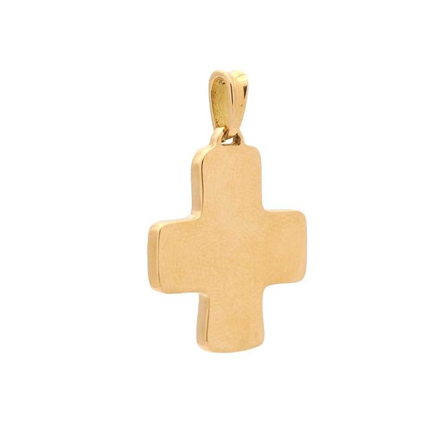 Cruces Joyería Cabranes | Cruz Cuadrada De Oro Amarillo Con Figura De Cristo - 0362