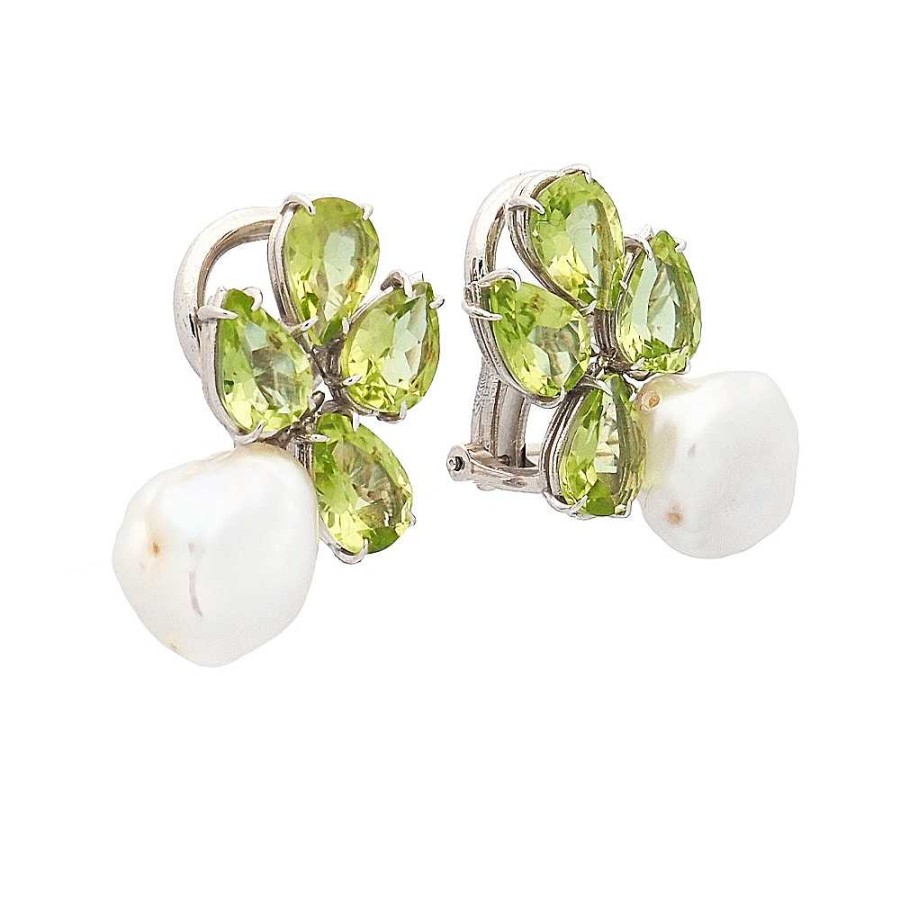 Pendientes Joyería Cabranes | Pendientes De Perlas Y Peridotos